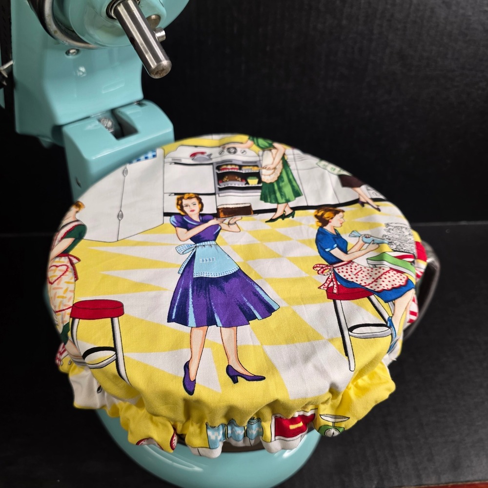 Kitschy Baking Housewife MCM Retro‎ KitchenAid Mixer Mixing Bowl Cover Baking